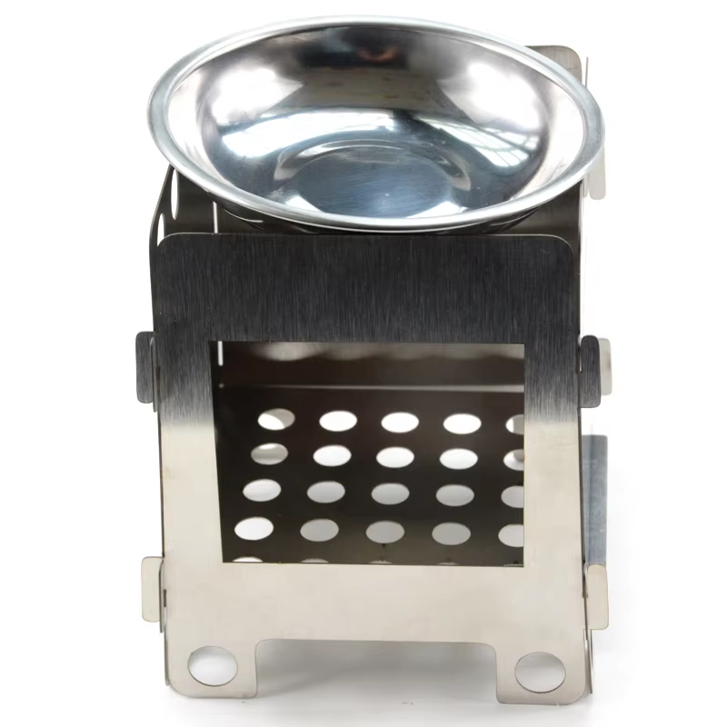 outdoor picnic stainless steel foldable backpacking mini camping wood burning stove