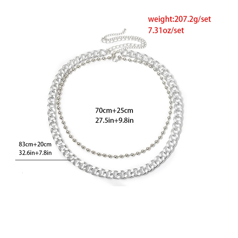 Fashion Punk Metal Body Chain Jewelry Ball Waist Chains Necklace For Women Sexy Waist Belly Belt Festival Girls Accessories 241225