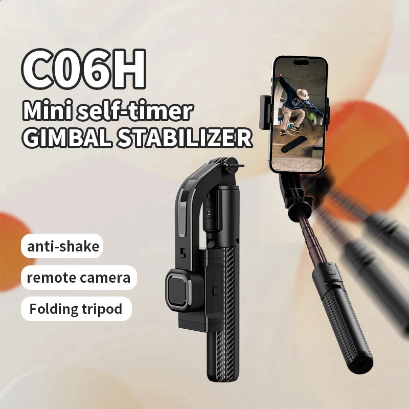 COOL DIER 2025 Bluetooth Handheld Gimbal Stabilizer Mobile Phone Selfie Stick Adjustable Tripod for Smartphone Tiktok Live 241220
