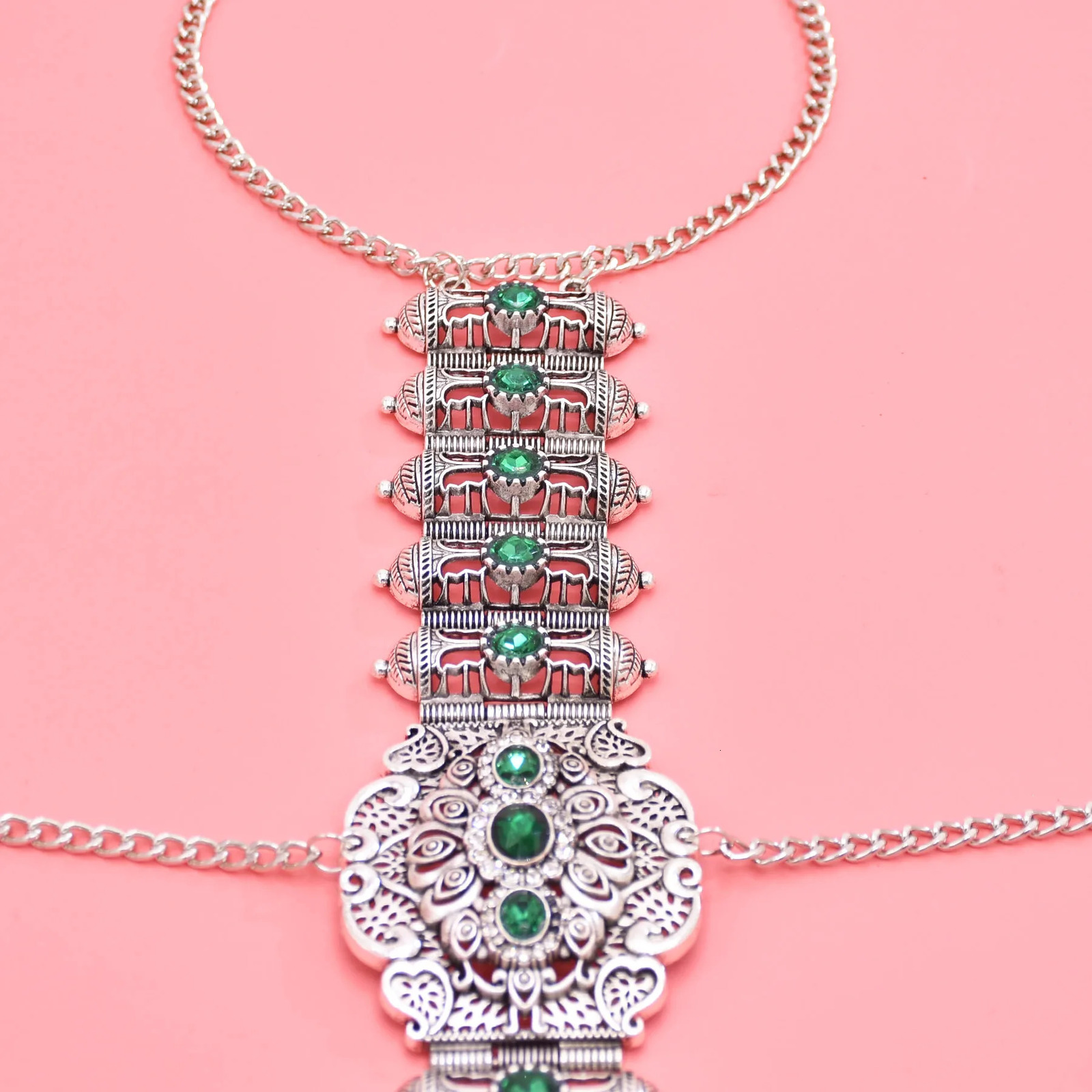 Bohemian Crystal Chest Breast Belly Body Waist Chain for Women Ethnic Styles India Cypsy Bikinis Summer Beach Y2K Accessory 241225