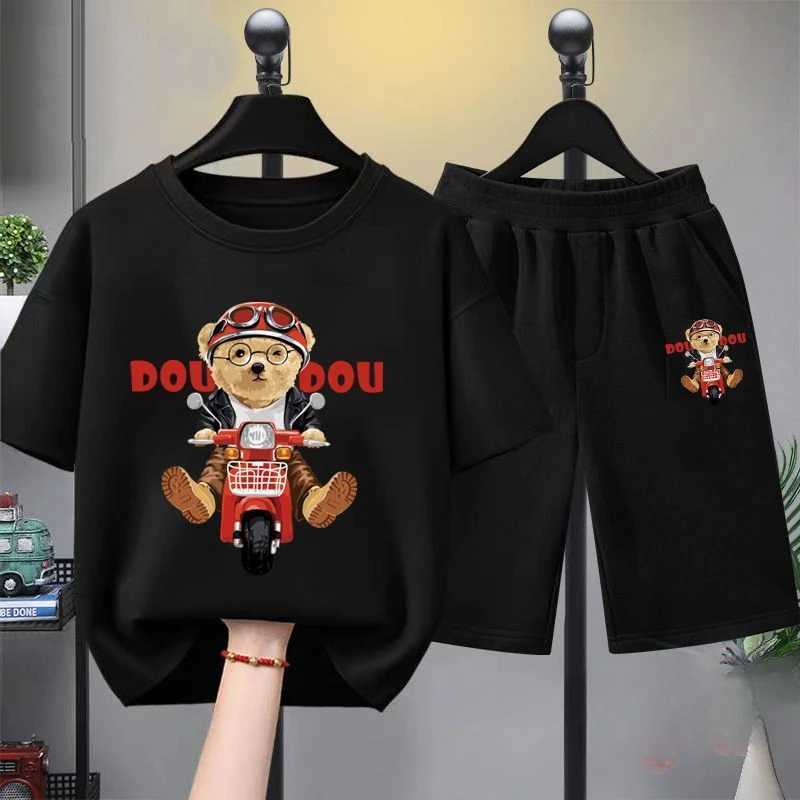 Clothing Sets Summer Baby Boy Clothes Set Children Girls Cartoon Bear Printed T-shirts and Shorts 2 Pieces Suit Kid Casual Top Bottom OutfitsY2412258U