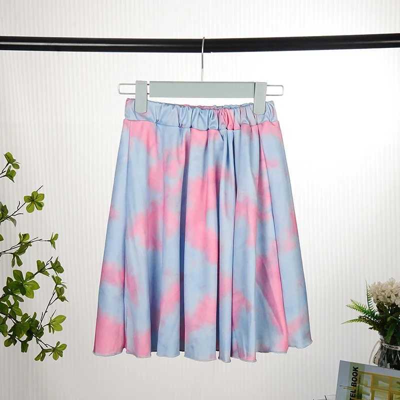 Clothing Sets Children Girls clothes Set Summer Baby Girl Tie Dye Tshirts And Knee Length Skirt 2 Pieces Suit Kid Top Bottom TracksuitsY241225UWQY