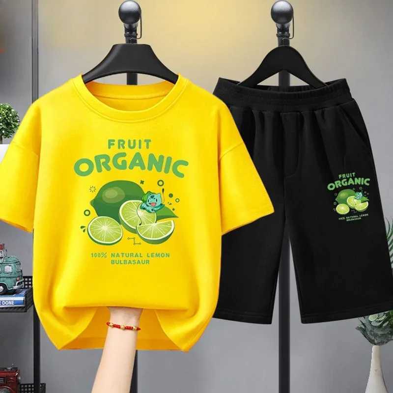 Clothing Sets Summer Baby Girls Clothes Set Fashion Fruit Printed Short Sleeve T-shirts and Shorts 2 Piece Suit Children Boy Top Bottom OutfitY241225V