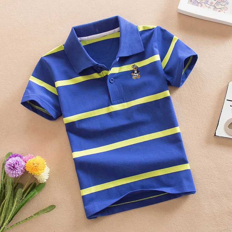 Summer Cute Cartton Polo T-Shirts For Boys Cotton Quali Breathable Fabric Kids Tops Tees Shirt Childrens Clothes 3-14TXJ241225