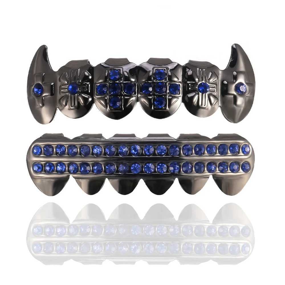 Colorful Bling Teeth Grillz Top Bootom Dental Mouth Punk Teeth Cs Cosplay Party Tooth Rper Hip Hop JewelryXJ241225