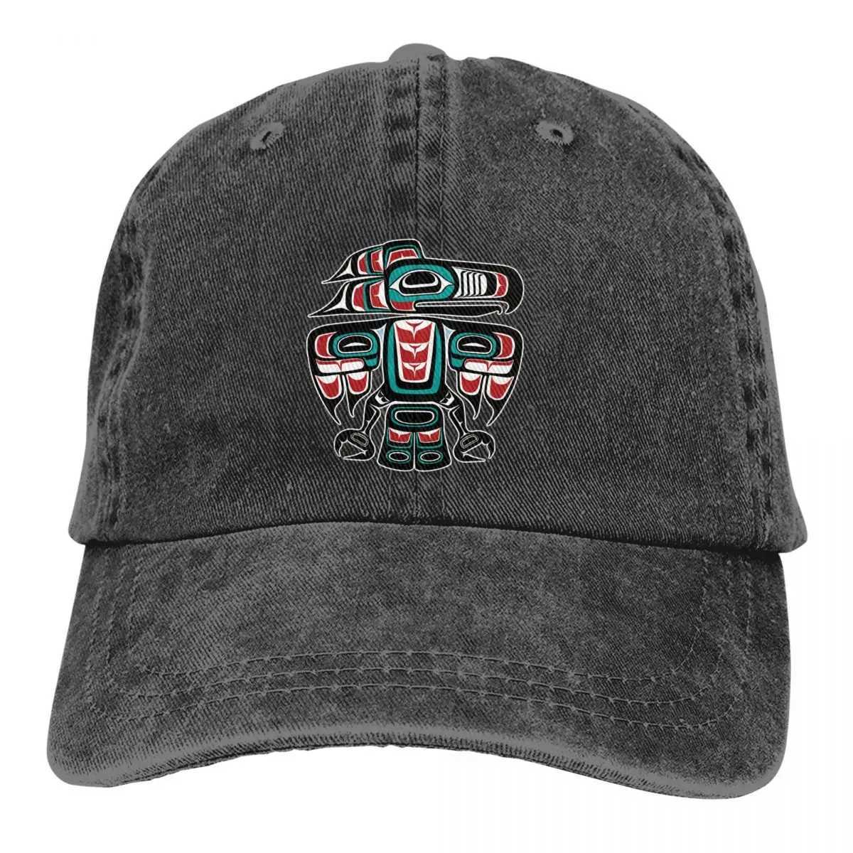 Summer Hat Sun Visor Haida Tlingit Native Raven Totem Hip Hop Hat Cowboy Hat Peaked Hat W241225