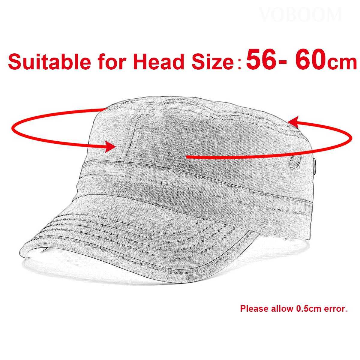 VOBOOM Cotton Washed Military Cadet Hat uniquely designed for men adjustable retro flat top hat with air vents W241225