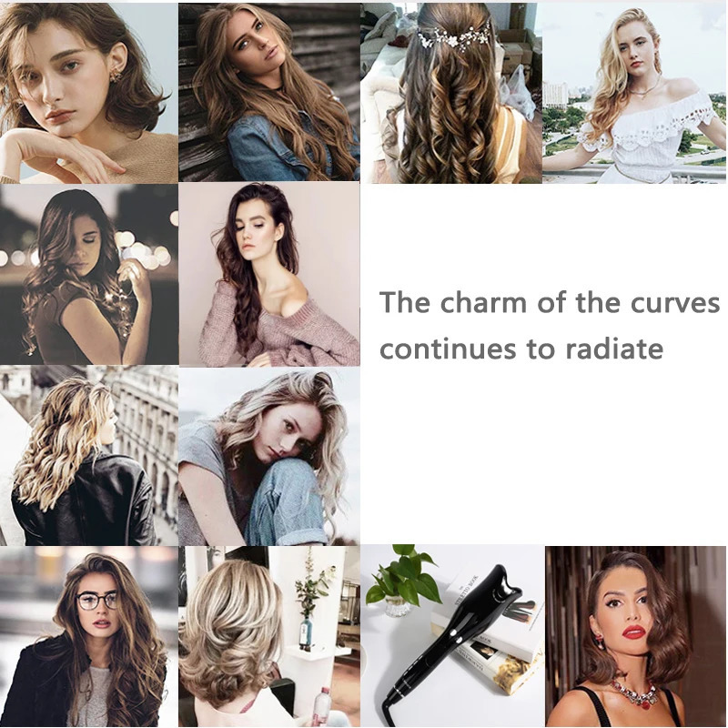 Professional Classic Rose shape Hair Curler roller Auto curling iron automatic spiral infrared LCD lazy curling iron 241225