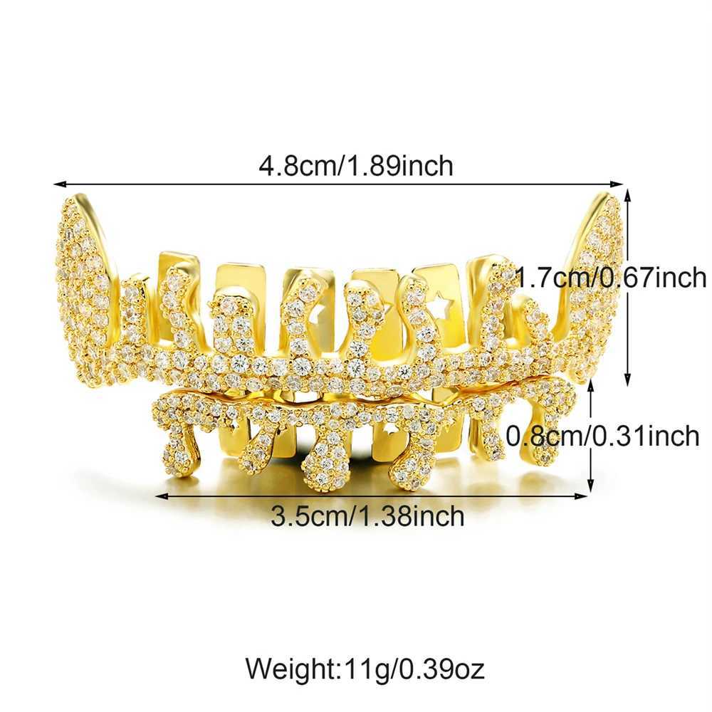 Personalized Hip Hop CZ Teeth Grillz Cs Cubic Zircon d Out Micro Pave Top Bottom Charm Grills For Men Women Jewelry CosplayXJ241225