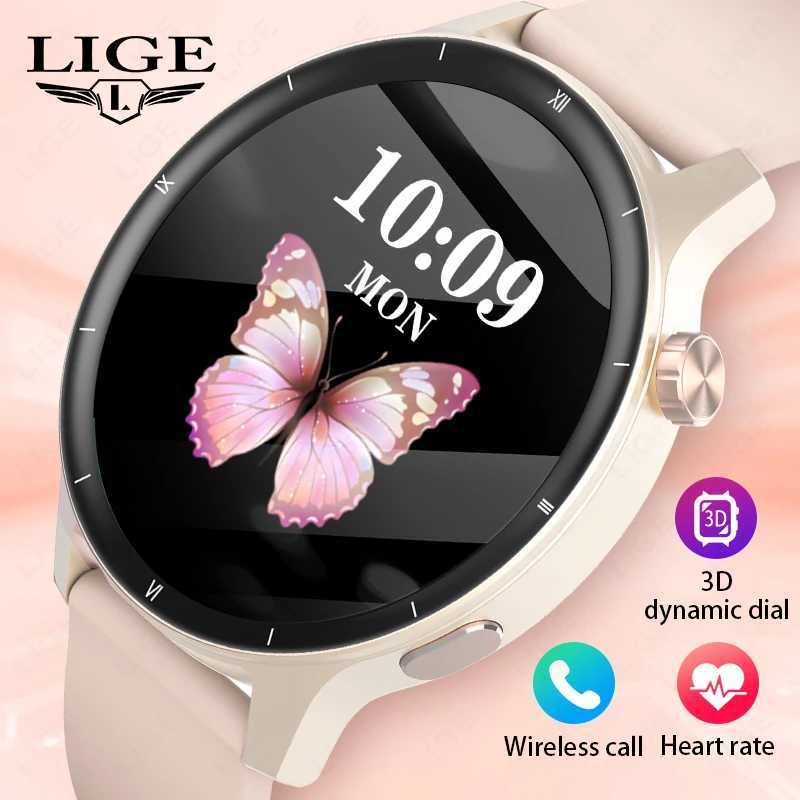 LIGE Fashion 3D Dynamic Dial Smart Watch Wen Call Health Monitor 1.39HD Sn Music Fitness Men Ladies Smartwatch Z241225