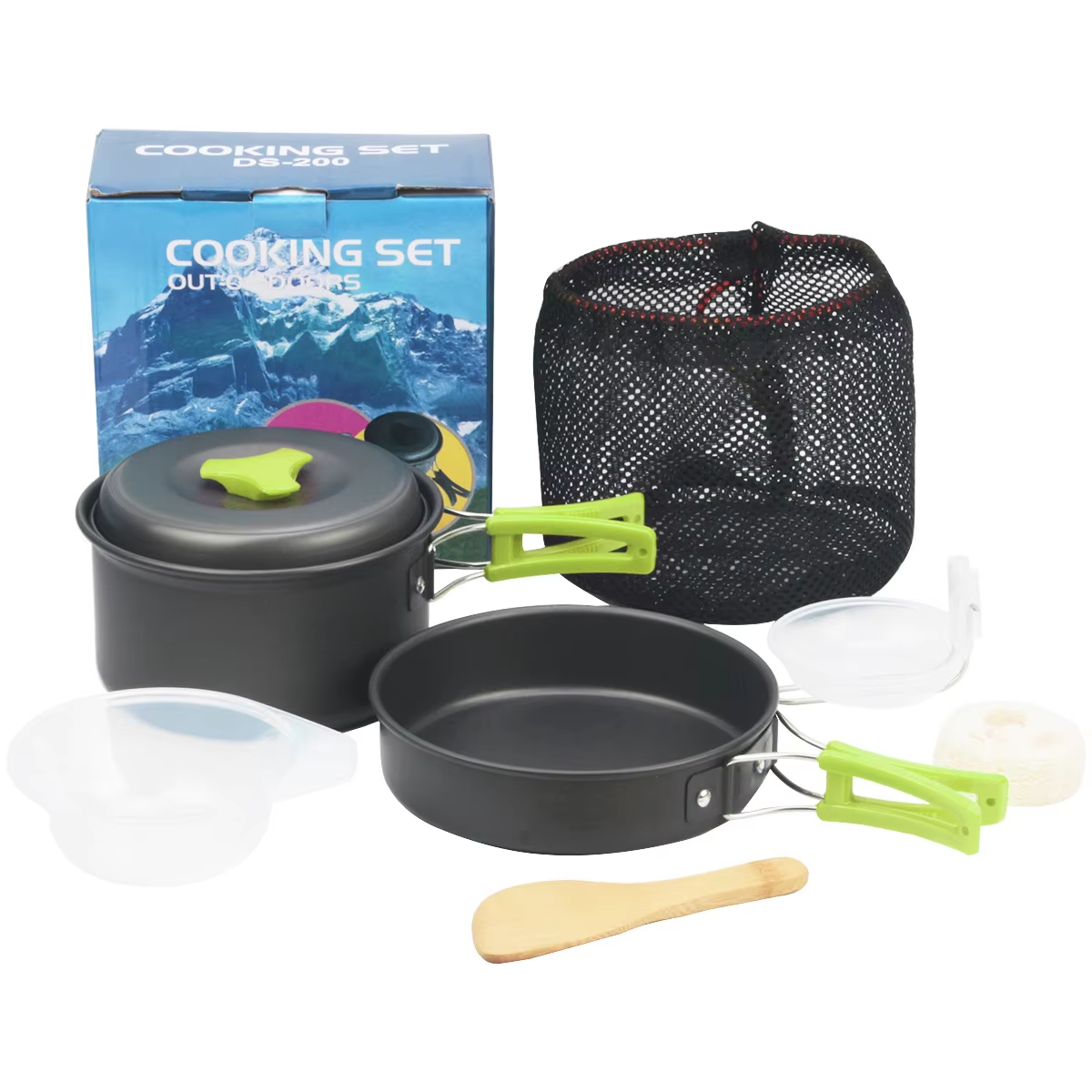 outdoor portable aluminum camping kitchen cookware set camping pot fry pans