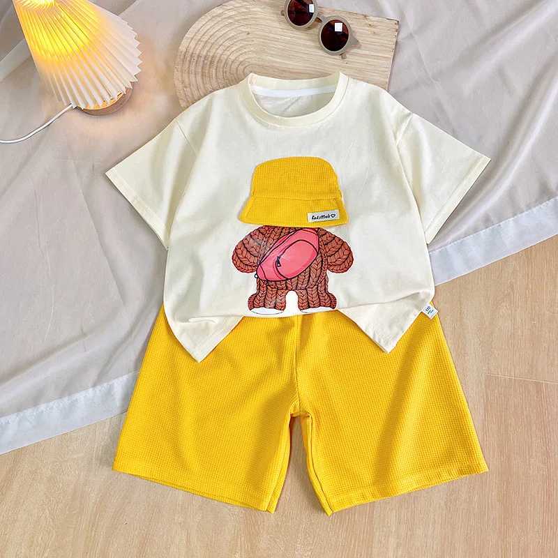 Clothing Sets Summer Baby Girl Clothes Kid Boy Cartoon Bear T-Shirts Shorts Suit Children Girl Short Sleeve Top and Bottom 2 Pieces SetY241225RIMV