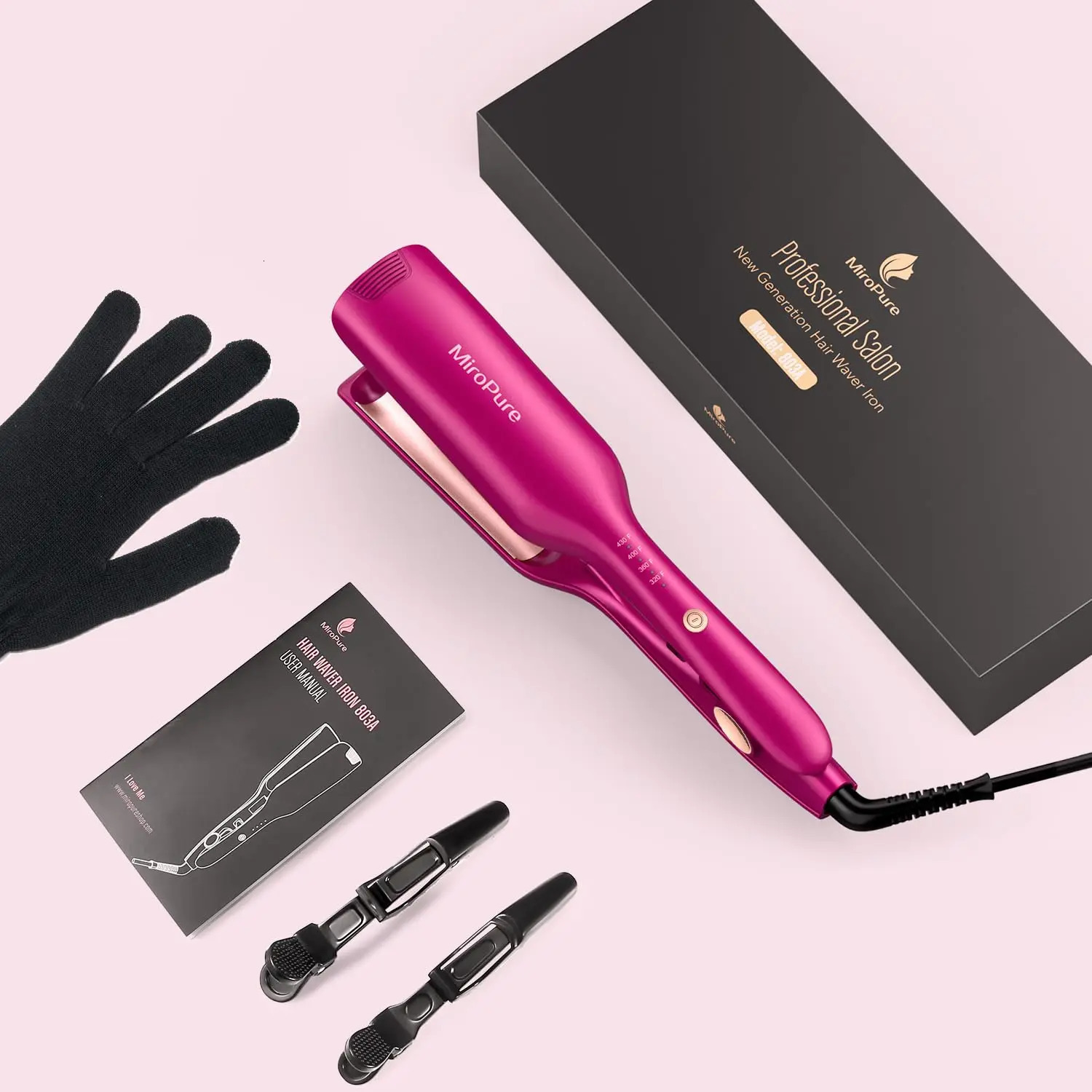 Crimper Hair Waver Barrel Curling Iron 1 Inch PTC Heater Auto Shut-Off Adjustable Easy Shap Long Lasting Heat 241225