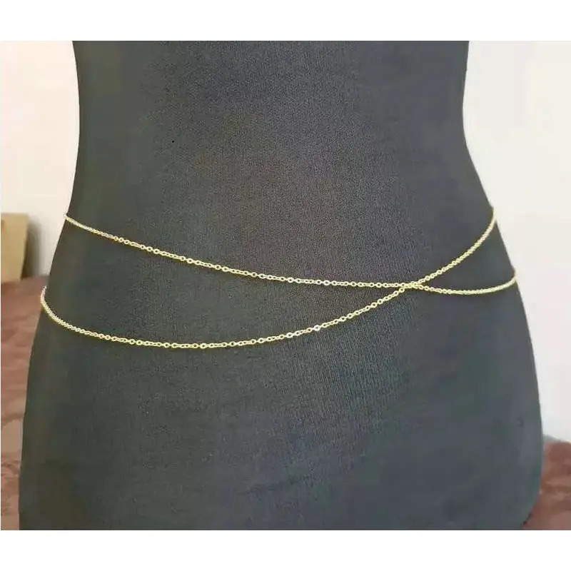 Stainless Steel 18k Gold Color Layered Waist Belly Chain Women High Quality Tarnish Free Bikini Beach Harness Jewelry 241225