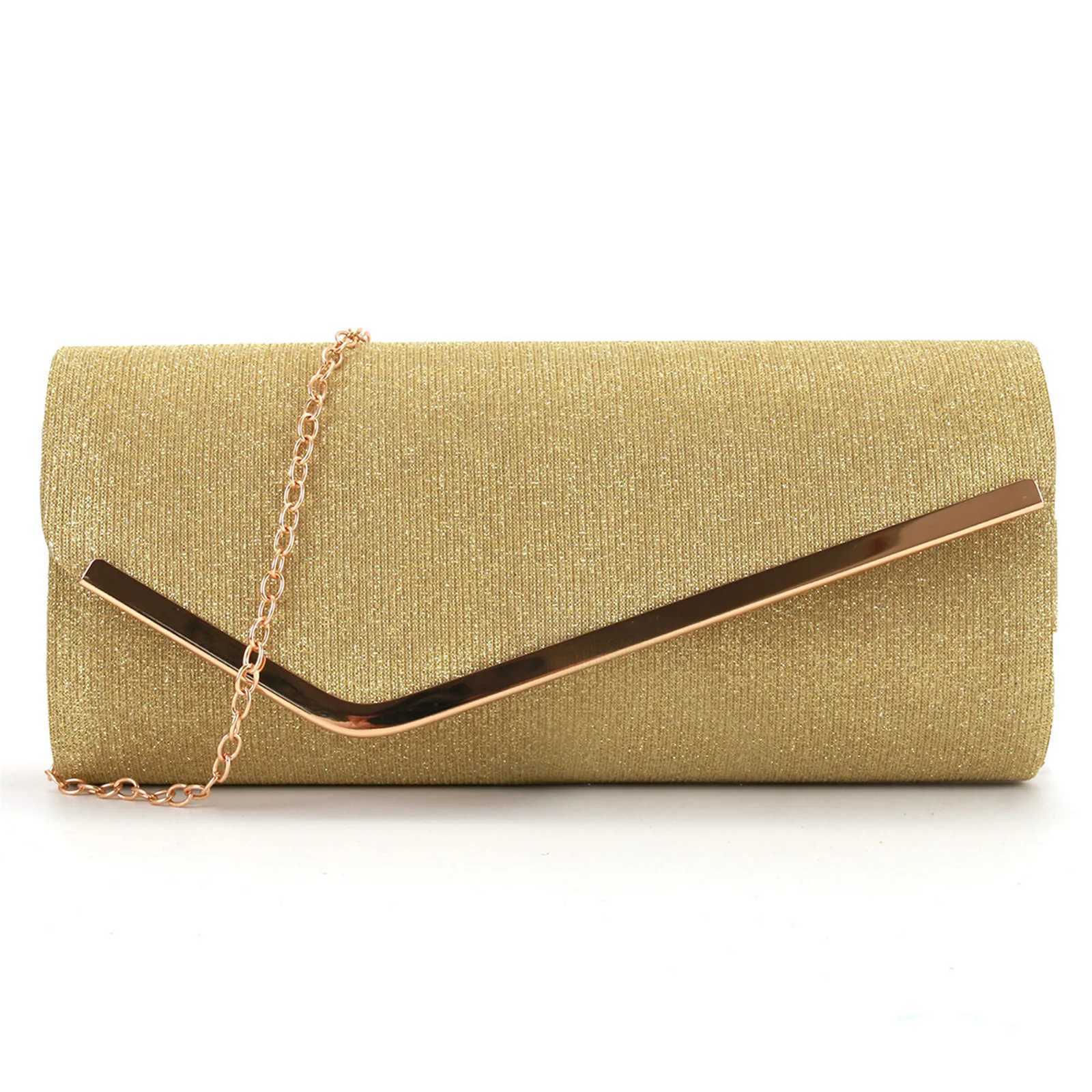High Quality Fashion womens evening bag metal chain cross body bag clamshell dress shoulder bag versatile clutch T241225
