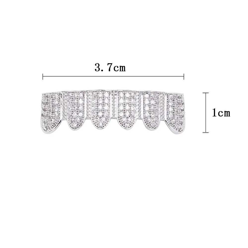 Punk Long Stick Vertical Bar Zircon Teeth Grillz Hip Hop CZ Stone Tooth Cs For Women Men Bo Jewelry GiftXJ241225