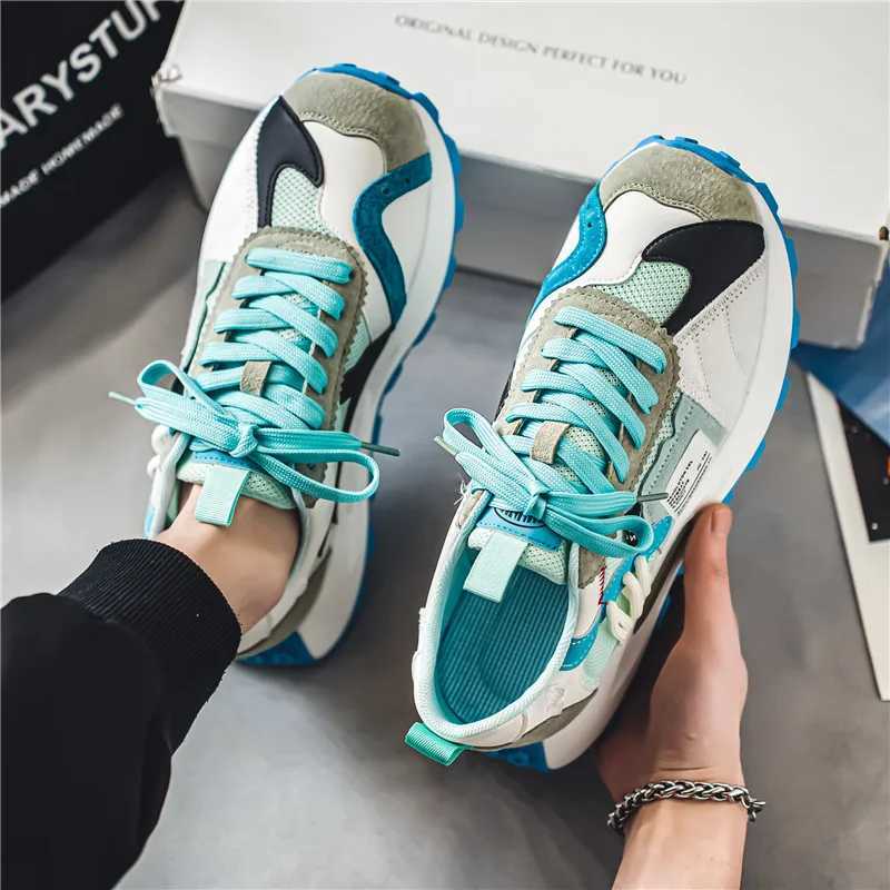 Fashion Designer Men Shoes Dissolve Thick Shoes Casual Sneakers Men Platform Trend Chunky Sneakers Walking ShoesC250225
