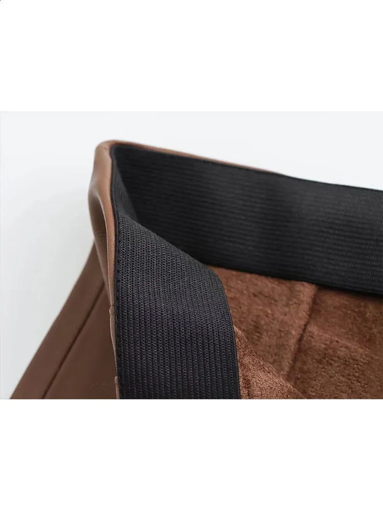 HH TRAF 2024 Womens Faux Leather Pants High Waist Straight Leg Trousers Fashion Female Streetwear Stylish Stretch Pencil 241223