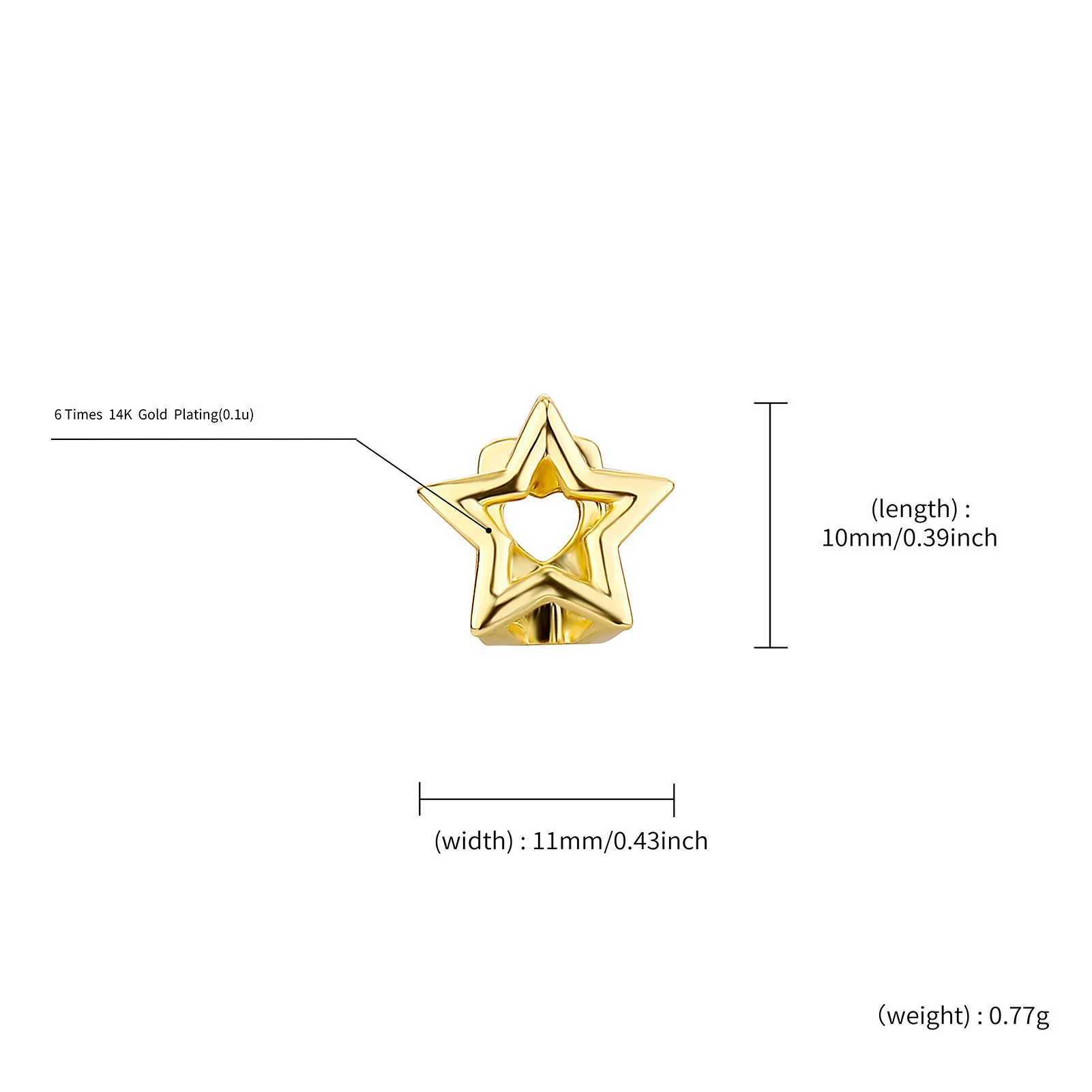 Punk Y2K Hollow Star Teeth Grillz Hip Hop Gold Silver Color Pentagrams Tooth Cs For Women Men Jewelry Party GiftXJ241225