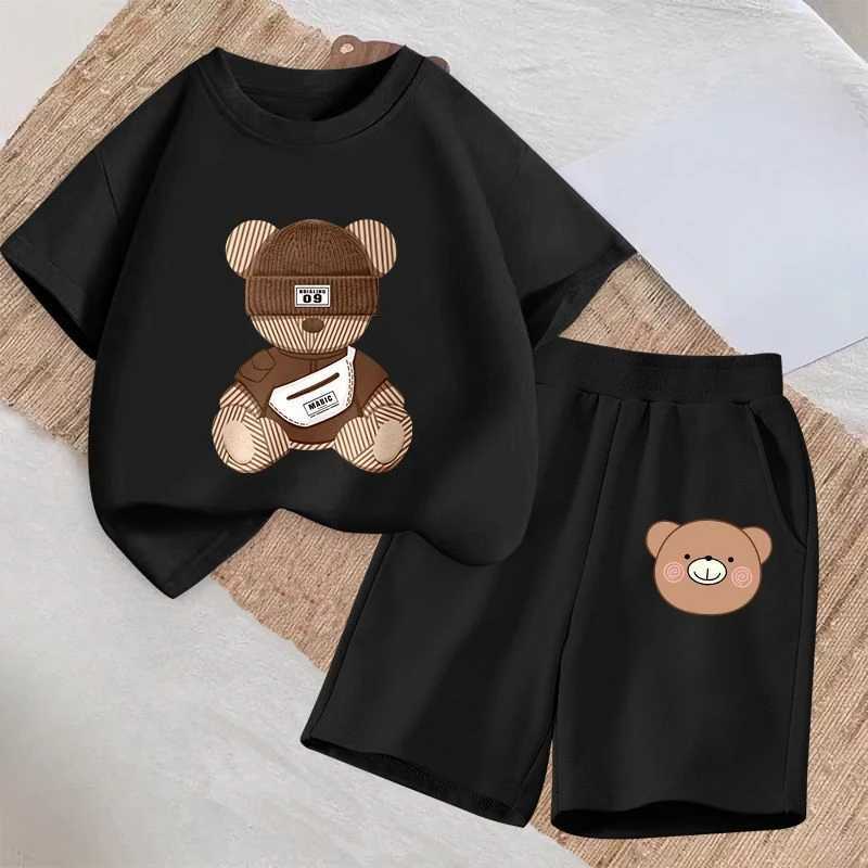 Clothing Sets Summerr Baby Girls Clothes Set Children Boy Cartoon Bear Printed Short Sleeve T-shirts and Shorts 2 Pieces Outfits TracksuitsY2412252U71