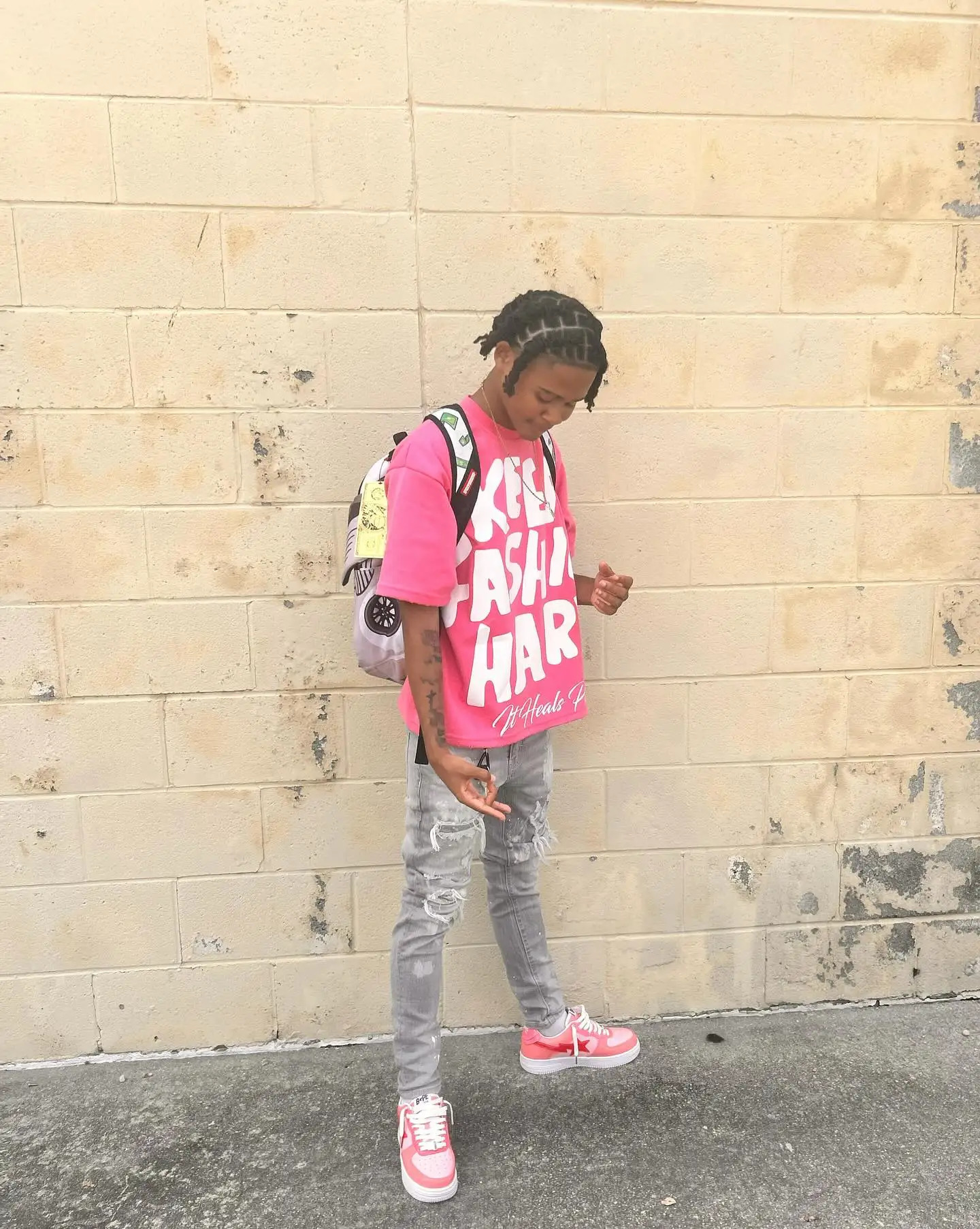High street print pink graphic t shirts gothic streetwear y2k top harajuku goth all cotton oversized t shirt women men clothing 241224