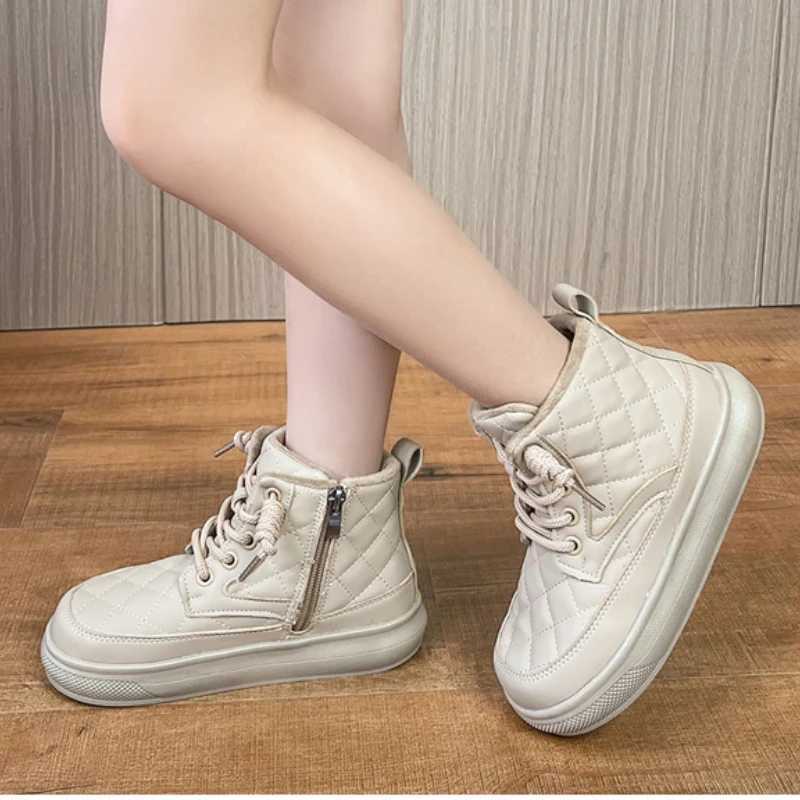 Athletic Outdoor 2-18 Years Old Childrens Snow Boots Padded Thickened Boys Girls Cotton Shoes Autumn Winter Black High-top Kids Boots Shoes H241223