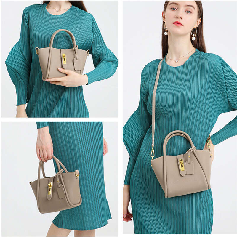 Women's Bags Handbag Cowhide Genuine Leather Small Bucket Tote Handbags For Women Trend Designer Ladies Shoulder Crossbody Bags