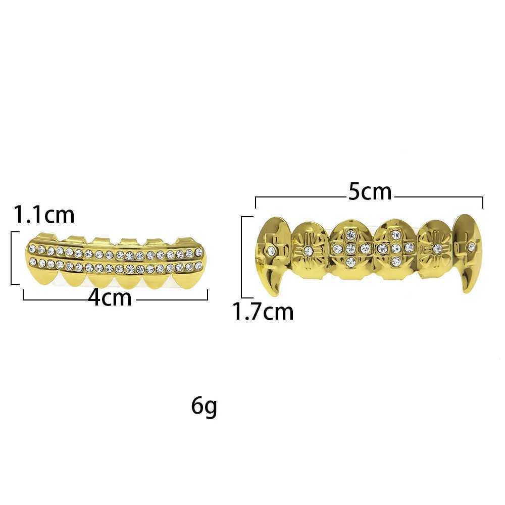 Cross Bling Teeth Grillz Top Bootom Dental Mouth Punk Teeth Cs Cosplay Party Tooth Rper Hip Hop Jewelry TG026XJ241225