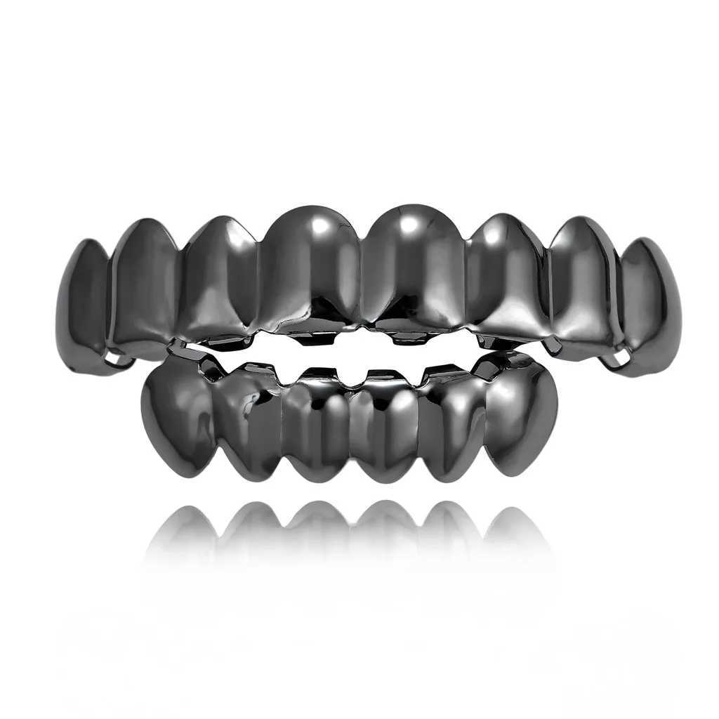 8/8 Hip Hop Teeth Grillz Set Gold Silver Color Top Bottom Bo Jewelry Punk Cosplay Party Tooth Grills GiftsXJ241225