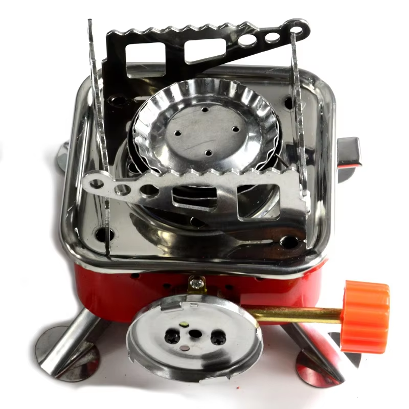 high quality square camping portable butane gas stove outdoor mini gas burner