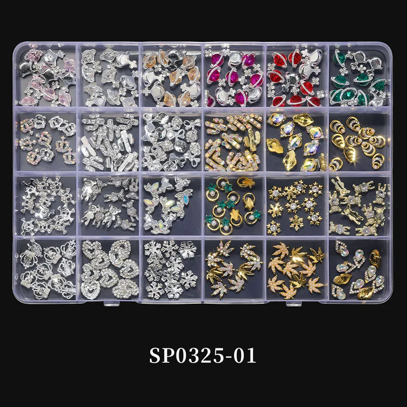 Metal Alloy Nail Art Rhinestones 3D Punk Nail Art Rivet Accessories Set DIY Nail Charms Cartoon DIY Nail Decoration 241225