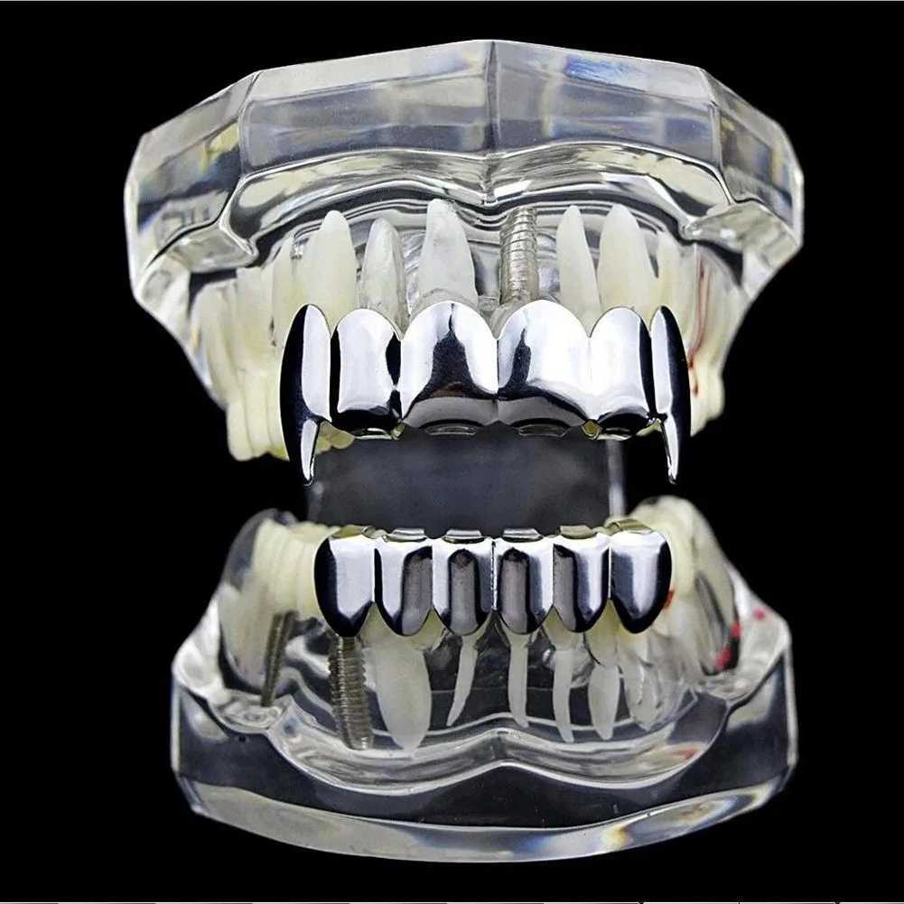 RACHELZ Hip Hop 6/6 Fangs Tooth Cs For Women Men Punk Teeth Grillz Rper Jewelry Gift Dental GrillXJ241225