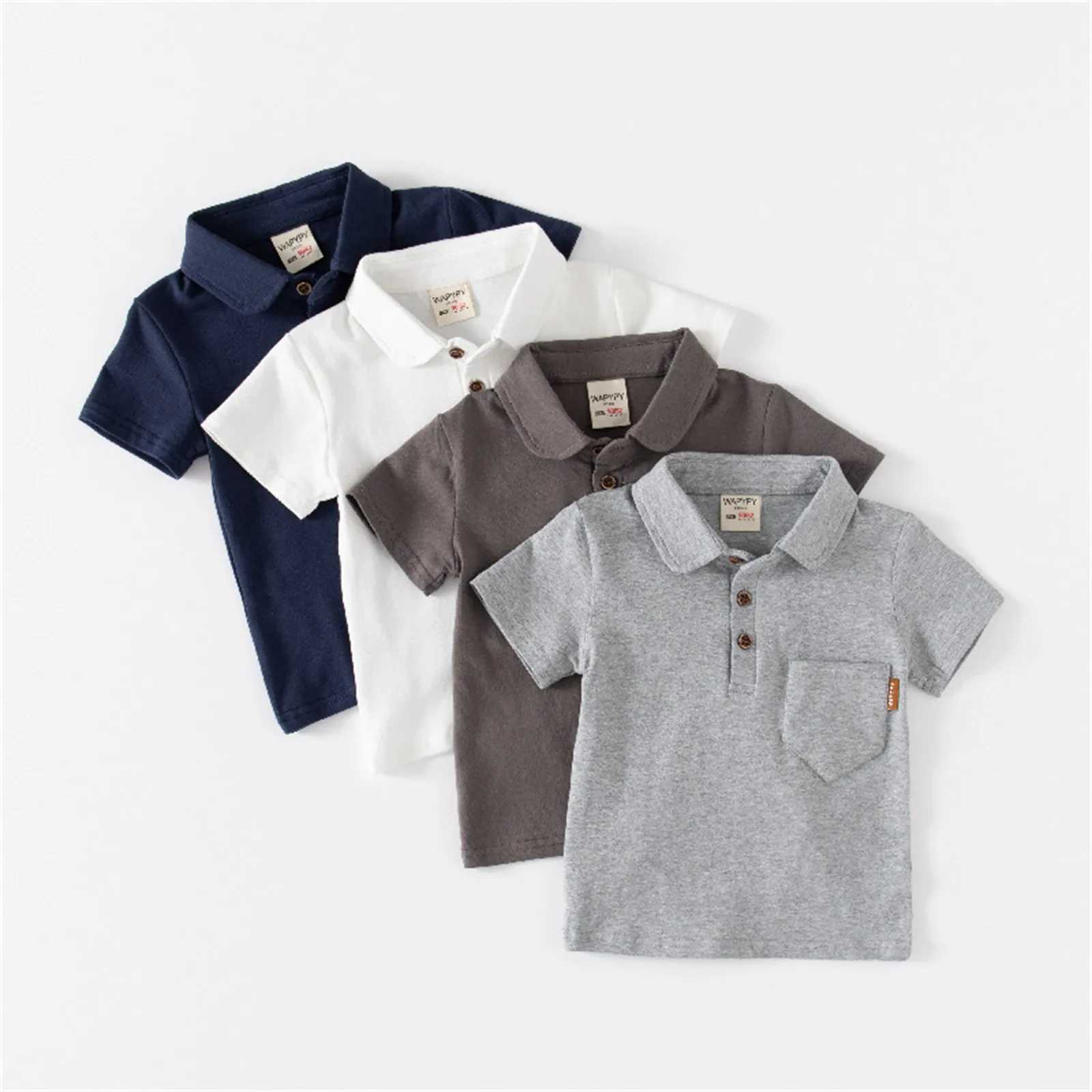Summer Baby Boys T Shirt Short Sleeve Polo Shirts For Boy Children Solid Color Tee Baby Top Boy Clothes Korea Sle Clothes 1-7XJ241225