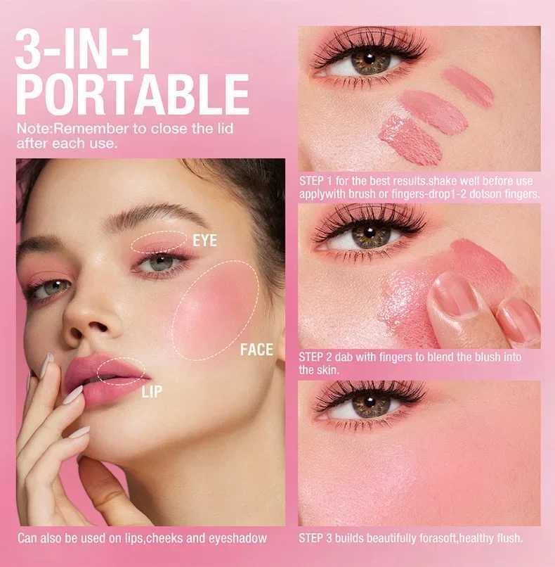 Jelly Cheek B Tint 3-in-1 Moisturized Ber Sticker Water Long Lasting Brighten Matte Facial Contour Rouge MakeupXJ241225