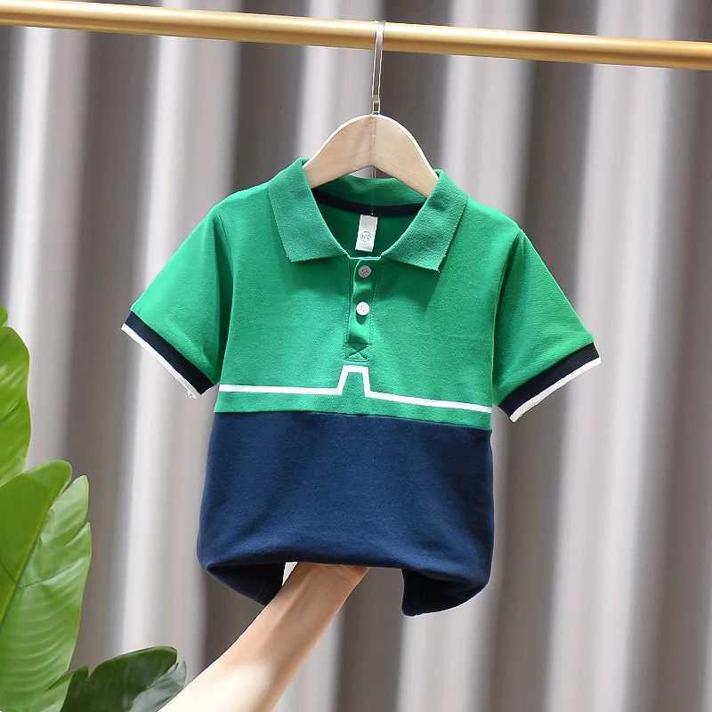 Summer Short-Sleeved Baby Boy Shirts Children Polo Shirts Cotton Kids Boys Color Matching T Shirt Toddler ClothingXJ241225