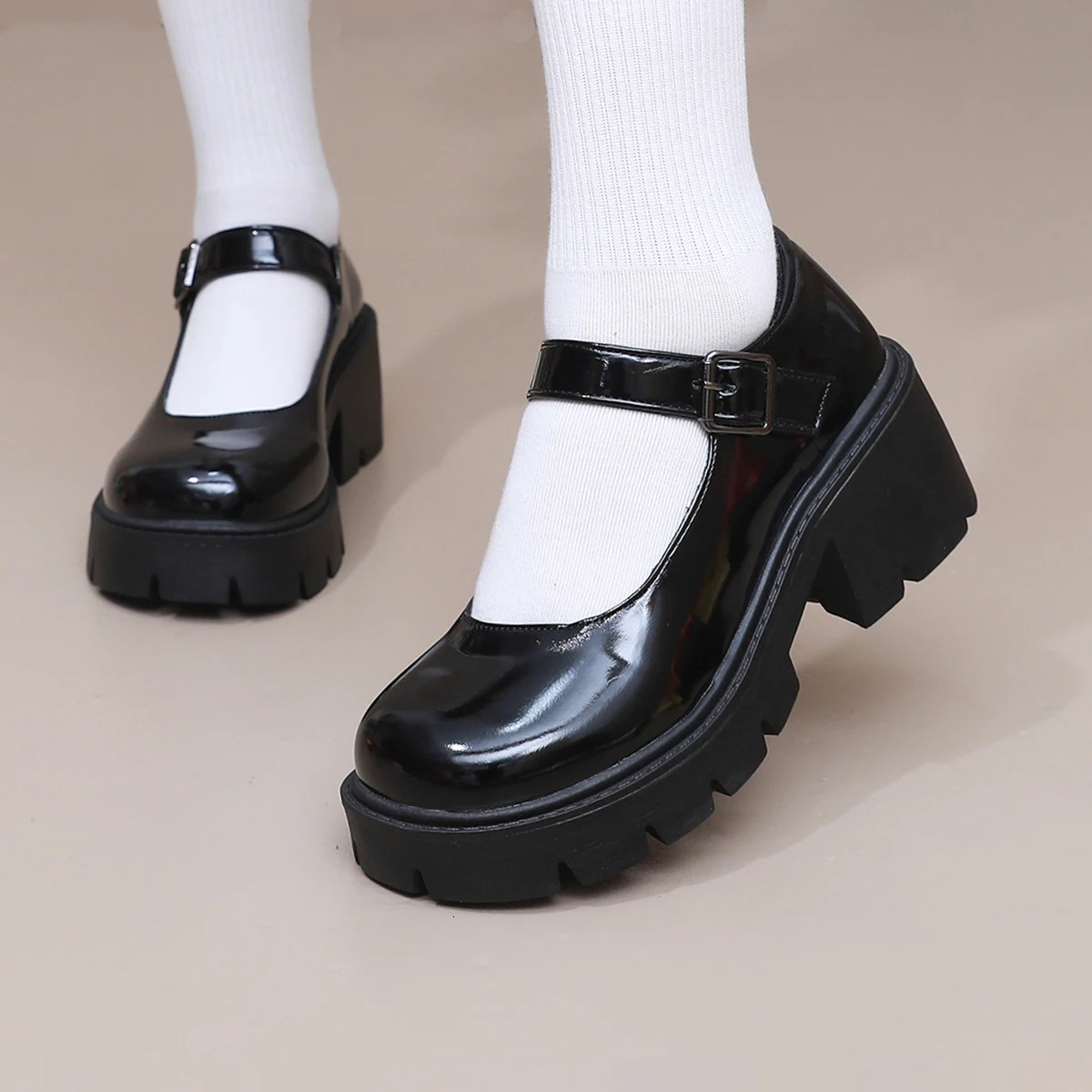 Lolita Shoes Women Japanese Mary Jane Shoes Women Vintage Girls Students JK Uniform High Heel Platform Shoes Cosplay Plus Size 241225