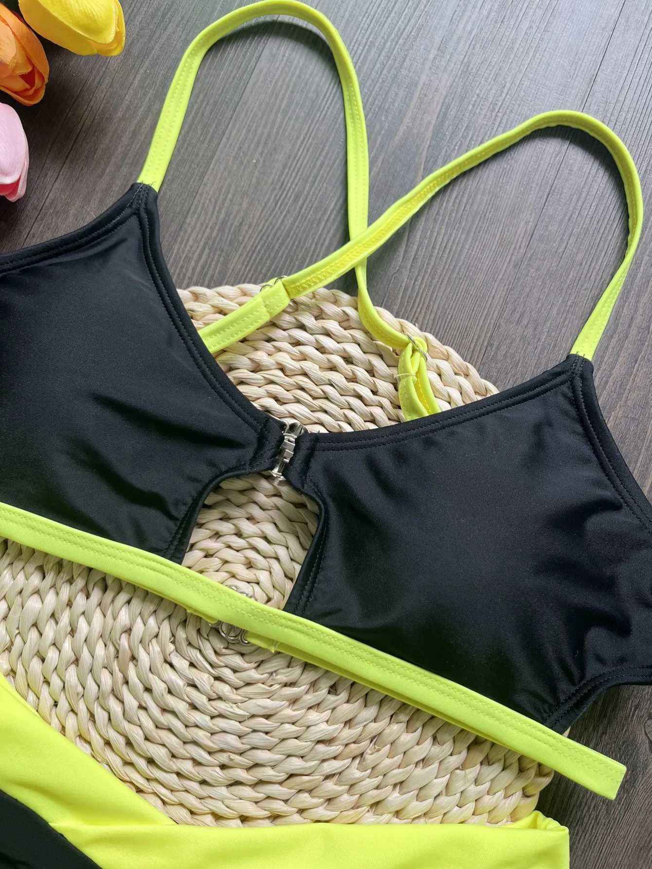 RUOTONSEPT sexy solid splicing bikini set womens swimsuit two-piece triangular thong swimsuit Brazilian Biquinis swimsuitW241225