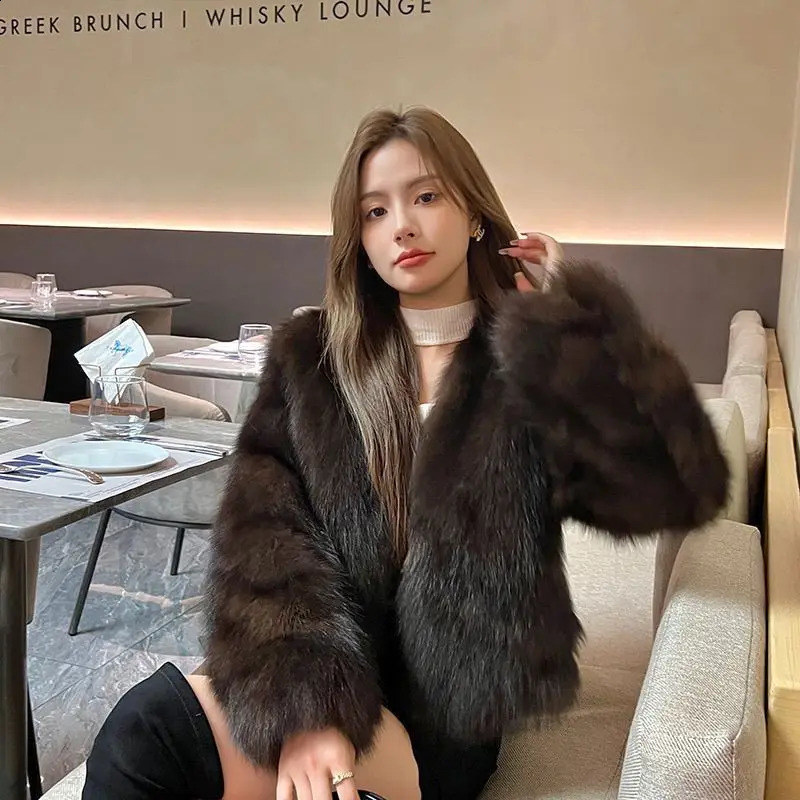 Haining Fur Coat Short 2024 Winter Autumn and Young for Women Thickened 241223