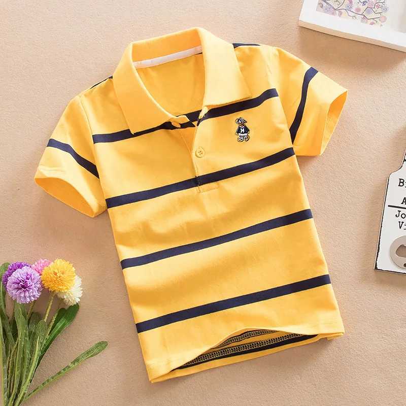 Summer Cute Cartton Polo T-Shirts For Boys Cotton Quali Breathable Fabric Kids Tops Tees Shirt Childrens Clothes 3-14TXJ241225