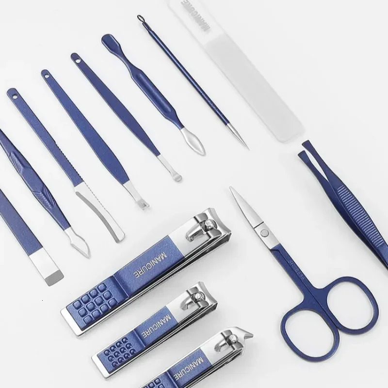 13 Pcs Multi-Functional Stainless Steel Nail Clippers Pedicure Nail Scissors Tool Set With Storage Box Manicure Cutter Kits 241225