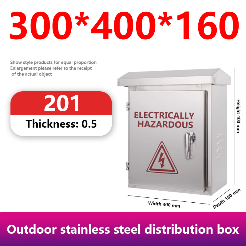 304 /201Stainless Steel Electrical Box 25'' x 30'' x 16'' Outdoor Electrical Enclosure Box with Mounting Plate Weatherpr