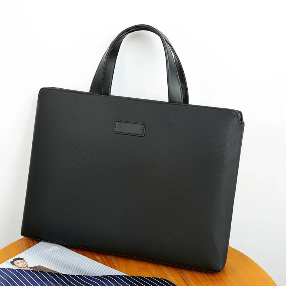 Mens Briefcase Storage Bag PU Horizontal Style Business Meeting Document Bag Portable Briefcase Without 241225