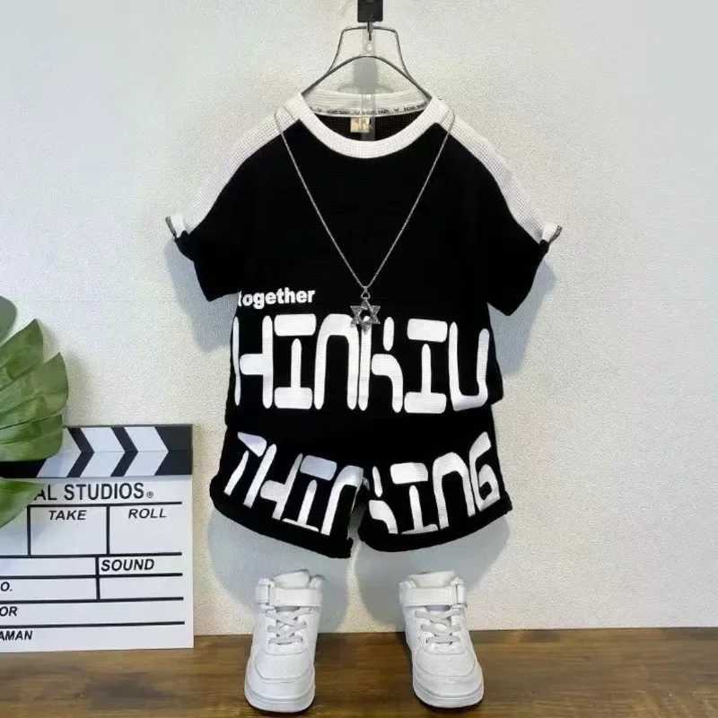 Clothing Sets Summer Children Boy Girls Clothes Set Letter Printed T-shirts and Shorts 2pcs Suit Kid Short Sleeve Top Bottom Fashion OutfitsY241225HCG