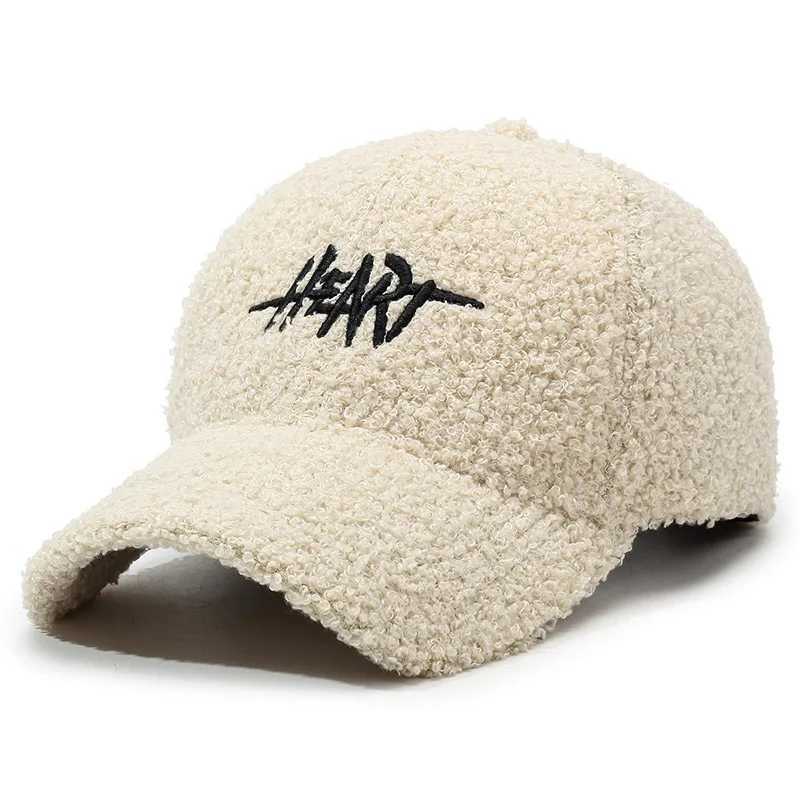 Autumn and Winter Hats Womens Casual Warm Baseball Hats Street Plush Solid Color Versatile Peaked Hats W241225