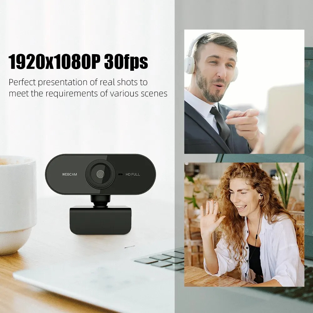 Full HD 1080p Webcam USB With Mic Mini Computer CameraFlexible Rotatable for Laptops Desktop Webcam Camera Online Education 241225