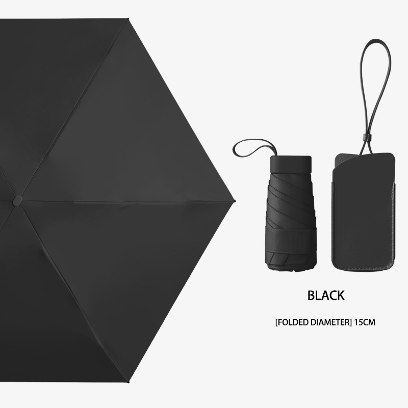 Travel-Friendly UV Shielding Umbrellas Versatile Six-Piece Collapsible Design for Rainy Days and Sunshine