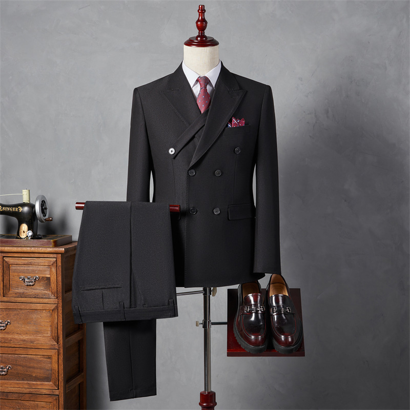 F12241Men's suits British style two-piece business casual suits men's formal slim groom wedding dress