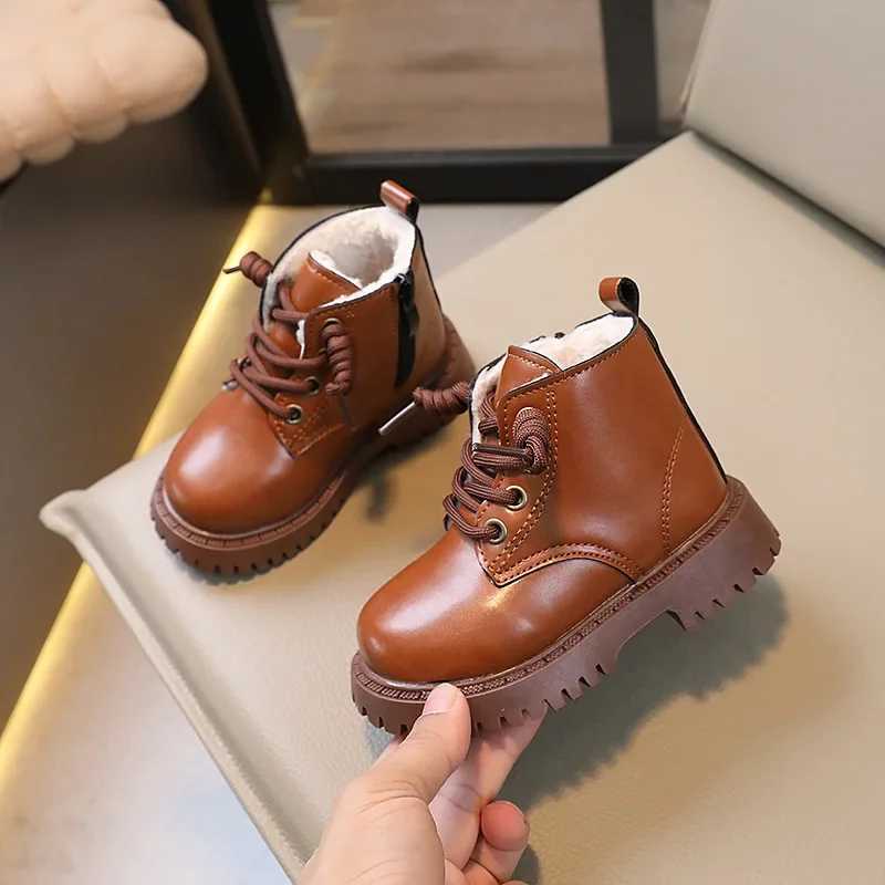 Athletic Outdoor Children Winter Martine Boots New Fashion Boys Girls Classic Soft Sole Cotton Boots Kids Lace Up Zipper Slip on Anti Slip Shoes H2412