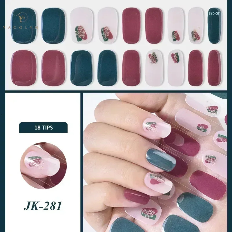 16/20/22Tips French Gel Nail Strips Patch Sliders Adhesive Waterproof Long Lasting Full Cover Gel Nail Stcikers UV Lamp Need 241225
