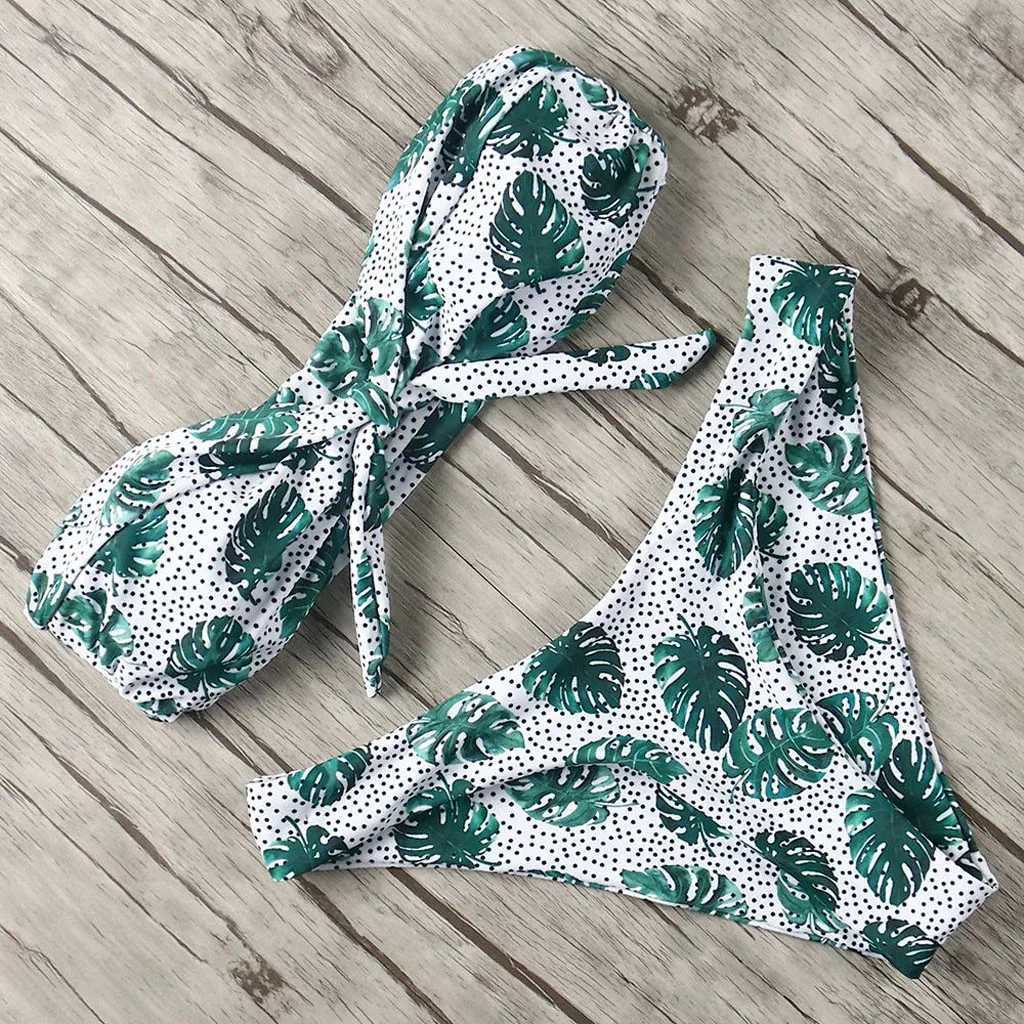 Womens sexy two-piece swimsuit bow high cut Bandeau bikini set 2-piece womens swimsuit bikini women 2024 trend push upsW241225